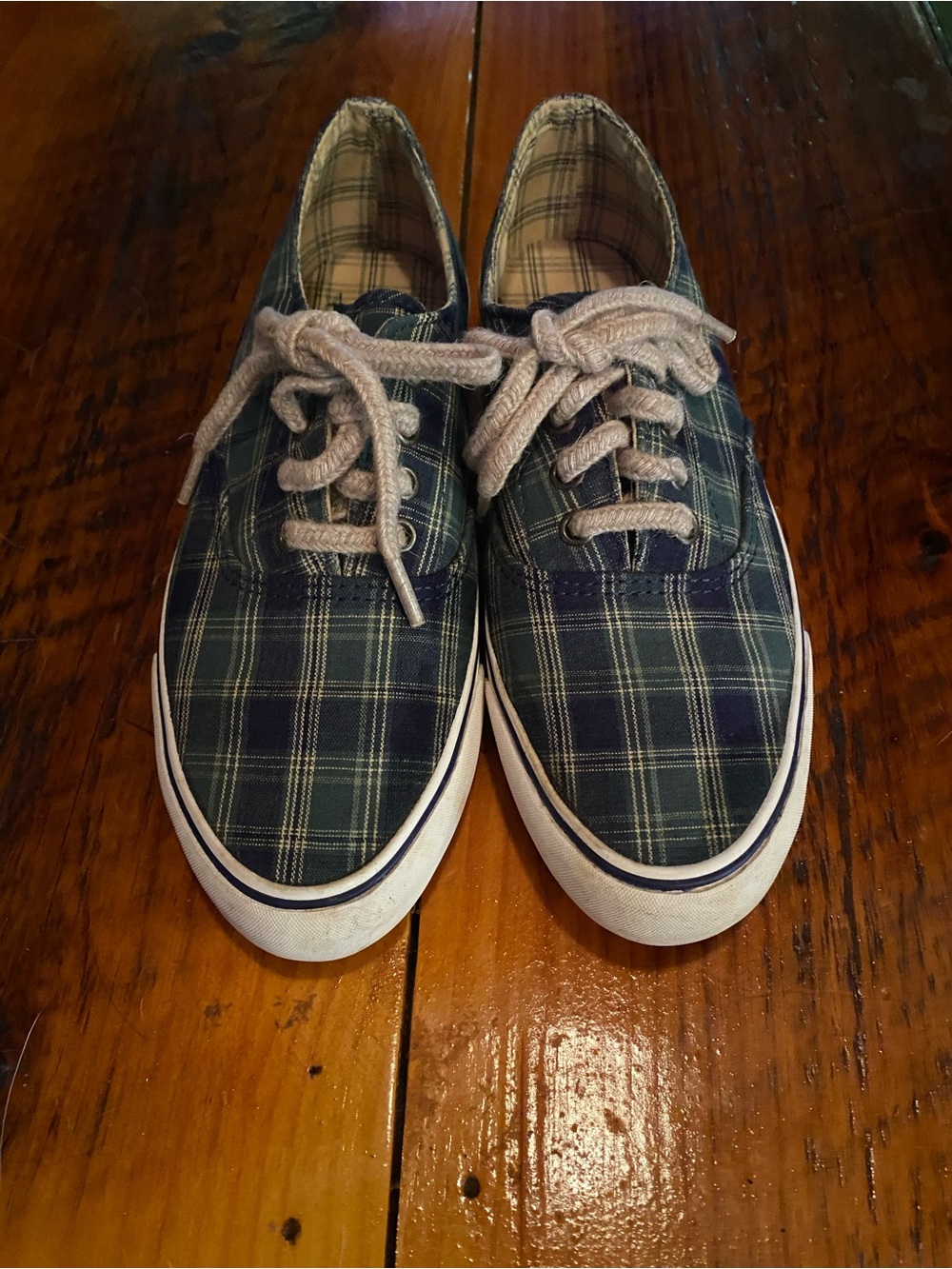 Cole Haan Navy and Cream Plaid Women's Sneakers
